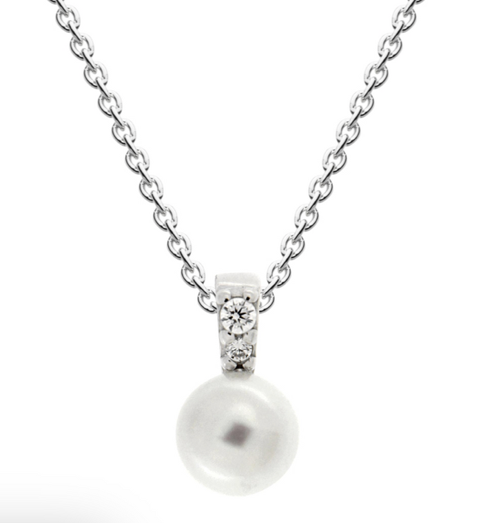 Freshwater Pearl with CZ Bale Pendant