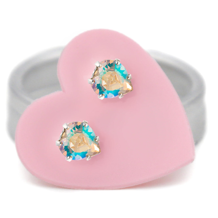 Crystal Shimmer Heart Ultra Mini Bling Earring