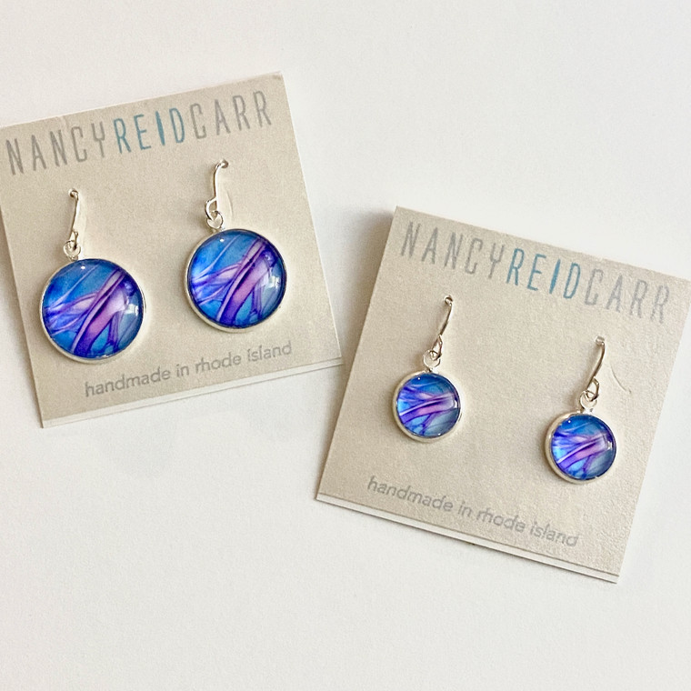 Blue/Purple Drop Abstract Earrings