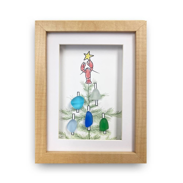 Sea Glass Art Lobster Tree