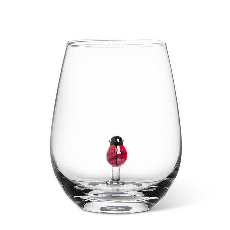 Ladybug Icon Stemless Wine Glass