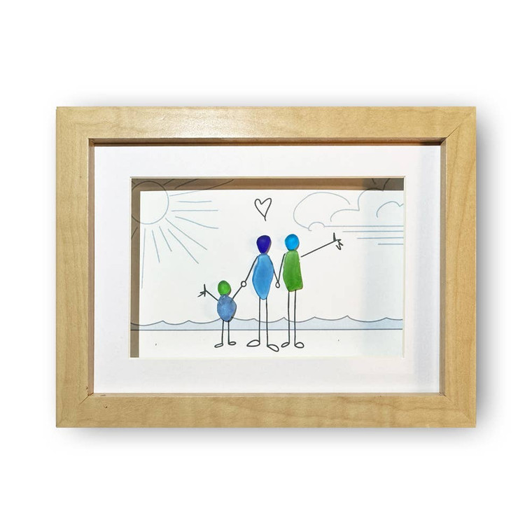 Sea Glass Art Family of 3