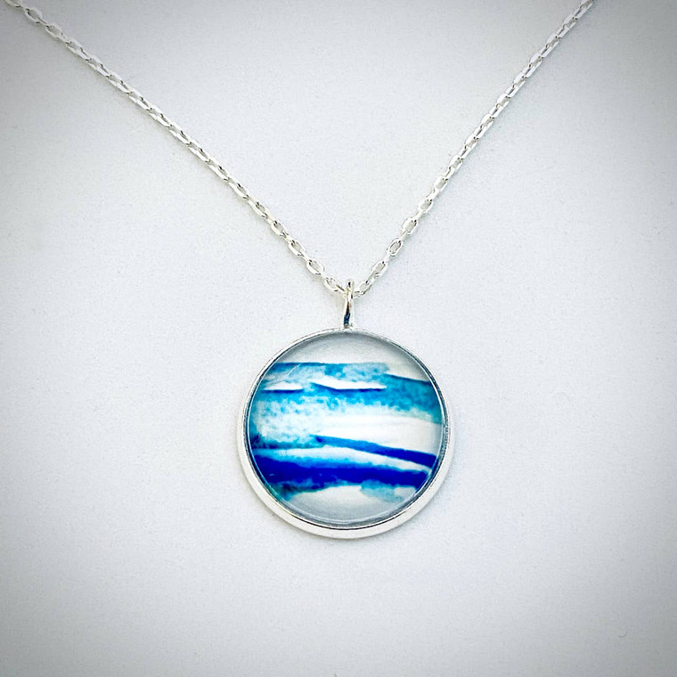 Watercolor Necklace-Blue Breeze