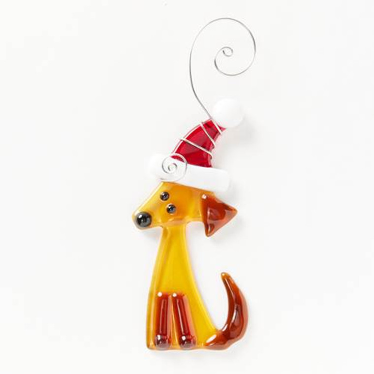 Dog with Santa Hat-Golden