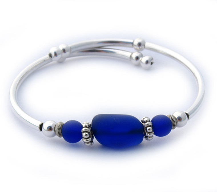 wrap bracelet-single loop-cobalt