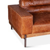 Loft Industrial Cocoa Leather Sofa 95"