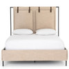Leigh Upholstered Palm Ecru Queen Bed