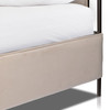 Leigh Modern Velvet Sand Queen Bed