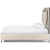 Leigh Modern Velvet Sand Queen Bed