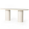 Belle Cream Marble Oval Dining Table