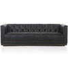 Maxx Heirloom Black Leather Sofa 86"