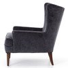 Clermont Charcoal Worn Velvet Chair