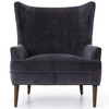 Clermont Charcoal Worn Velvet Chair