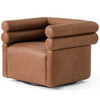 Evie Palermo Cognac Leather Swivel Chair