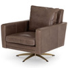 Lyndon Dakota Fossil Leather Swivel Chair