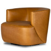 Mila Ontario Camel Leather Swivel Chair