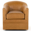 Quinton Ontario Camel Leather Swivel Chair