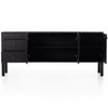 Isador Black Solid Poplar 3-Door Sideboard