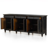 Marjorie Black Solid Pine 6 Door Sideboard