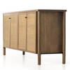 Veta Taupe Woven Cane 4-Door Sideboard 74"