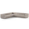 Augustine Channel Tufted Orly Natural 3 Piece Sectional Sofa 126"