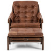 Halston Heirloom Sienna Leather Chair With Ottoman