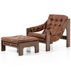 Halston Heirloom Sienna Leather Chair With Ottoman