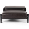 Fawkes Sonoma Black Leather Rectangle Ottoman