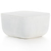 Basil Matte White Square Outdoor End Table