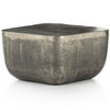 Basil Antique Nickel Square Outdoor End Table