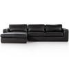 Colt 2 Piece Heirloom Black Leather Sectional LAF Chaise