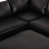 Colt 3 Piece Heirloom Black Leather Sectional With Ottoman