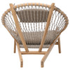 Boho Teak Wood and Rope Round Chair