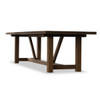 Stewart Brown Teak Wood Outdoor Trestle Dining Table 118"