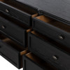 Maison Distressed Black Oak 6 Drawers Dresser 70"