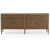 Maison Toasted Oak 4 Door Buffet Sideboard 78"