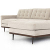 Lexi Modern Tufted Perpetual Pewter 2-Pc RAF Sectional Sofa 105"