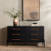 Rosedale Ebony Oak 6 Drawers Dresser 62"