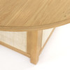 Allegra Woven Cane & Honey Oak Wood Round Dining Table 45"