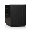 Suki Modern Burnished Black 3 Drawer Large Nightstand