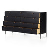 Trey Black Wash 9 Drawer Dresser 70"