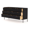 Trey Black Wash 7 Drawer Dresser 70"