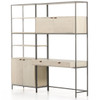Trey Dove Modular Wall Desk With Drawer & Bookcase