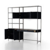 Trey Black Modular Wall Desk With Drawer & Bookcase