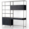 Trey Black Modular Wall Desk With Drawer & Bookcase