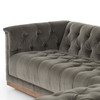Maxx Rustic Grey Upholstered Velvet Sectional RAF 109"