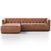 Maxx Rustic Warm Brown Leather Sectional LAF 109"