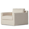 Hampton Oatmeal Upholstered Slipcover Chair and Half