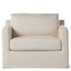 Hampton Oatmeal Upholstered Slipcover Chair and Half