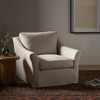 Delray Oatmeal Upholstered Slipcover Swivel Chair